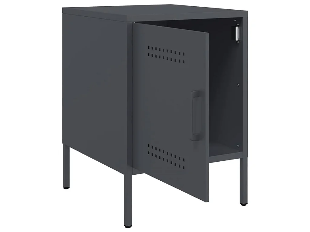 Tables de chevet 2 pcs anthracite 36x39x50,5 cm acier
