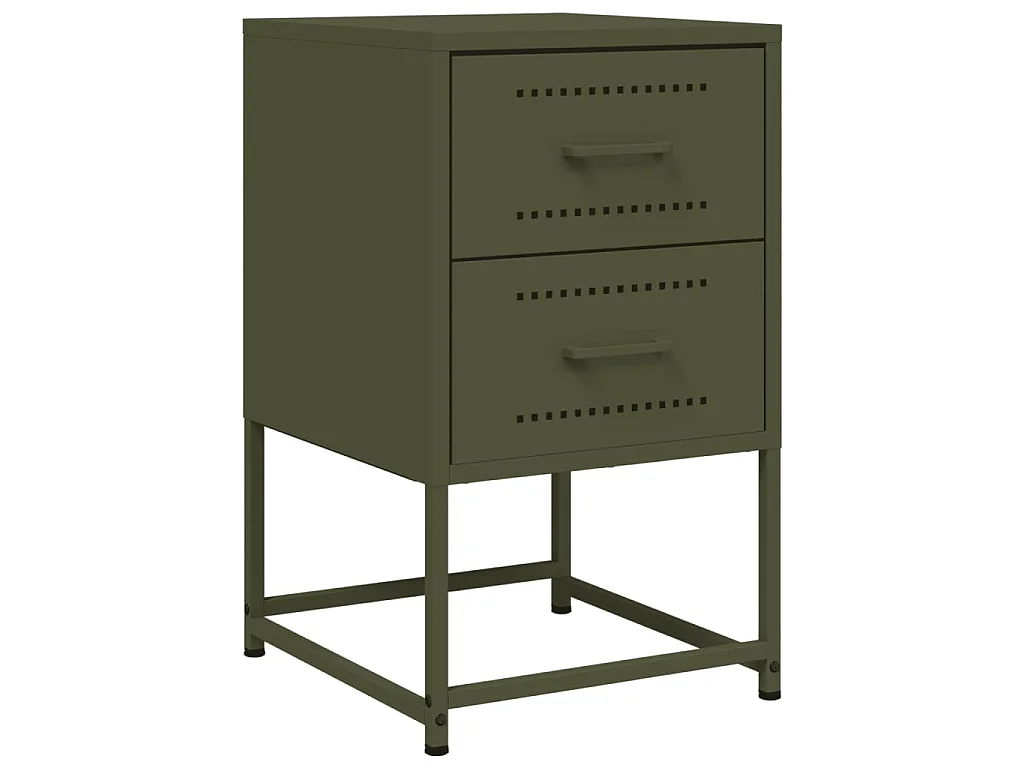 Comodini 2 pz Verde Oliva 36x39x60,5 cm in Acciaio