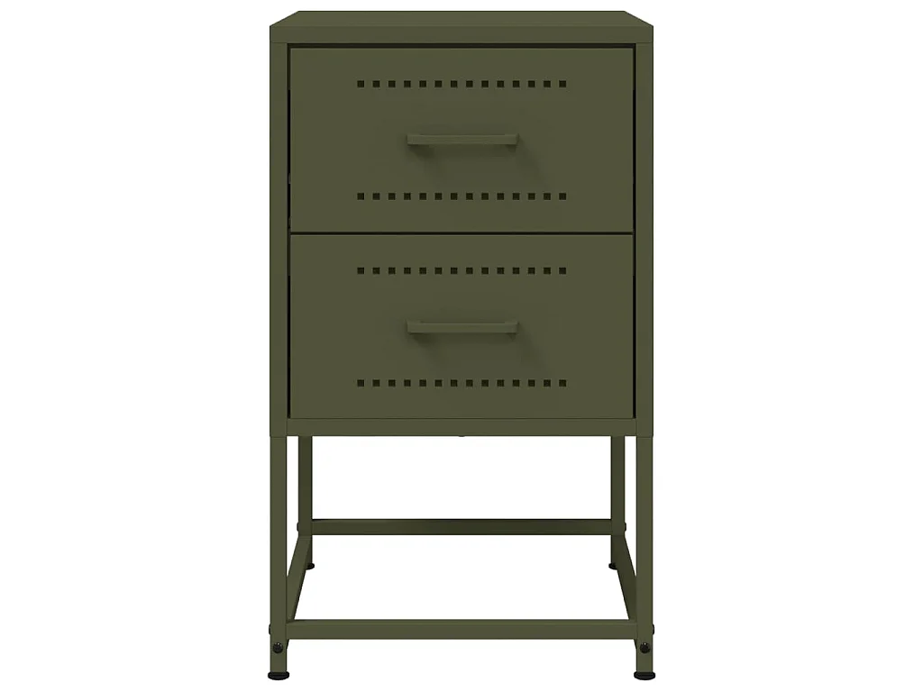 Comodini 2 pz Verde Oliva 36x39x60,5 cm in Acciaio