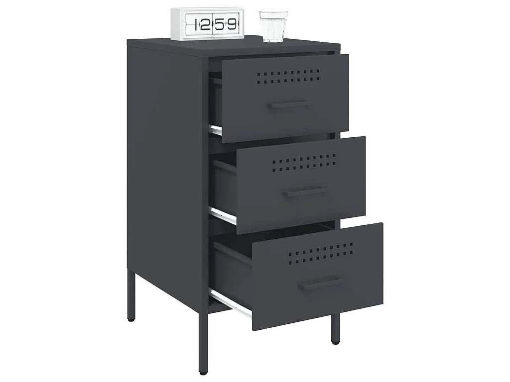 Table de chevet 2 pcs anthracite 36x39x68 cm acier