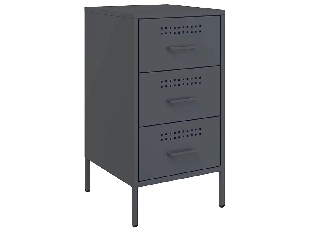 Table de chevet 2 pcs anthracite 36x39x68 cm acier