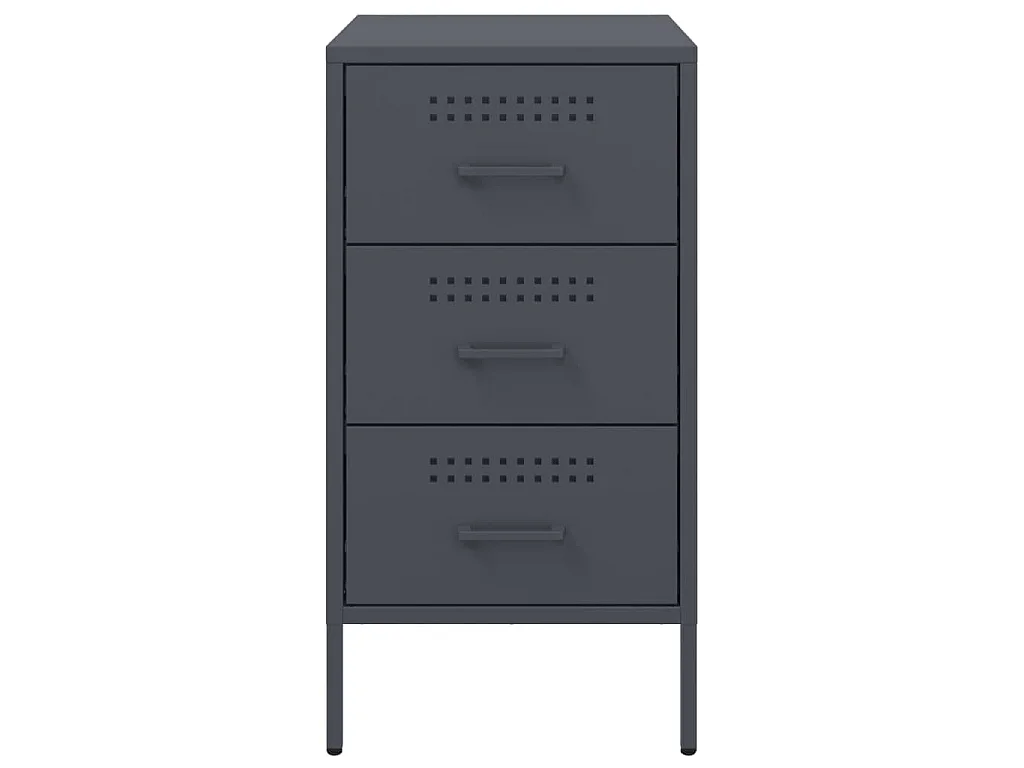 Table de chevet 2 pcs anthracite 36x39x68 cm acier