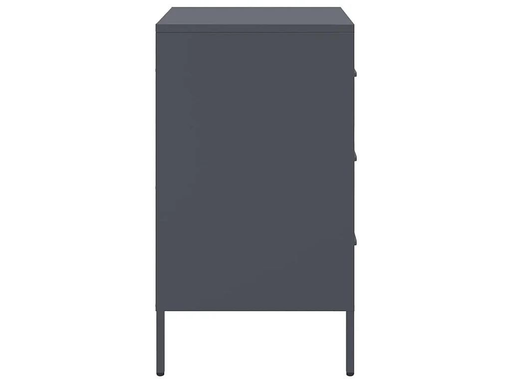 Table de chevet 2 pcs anthracite 36x39x68 cm acier