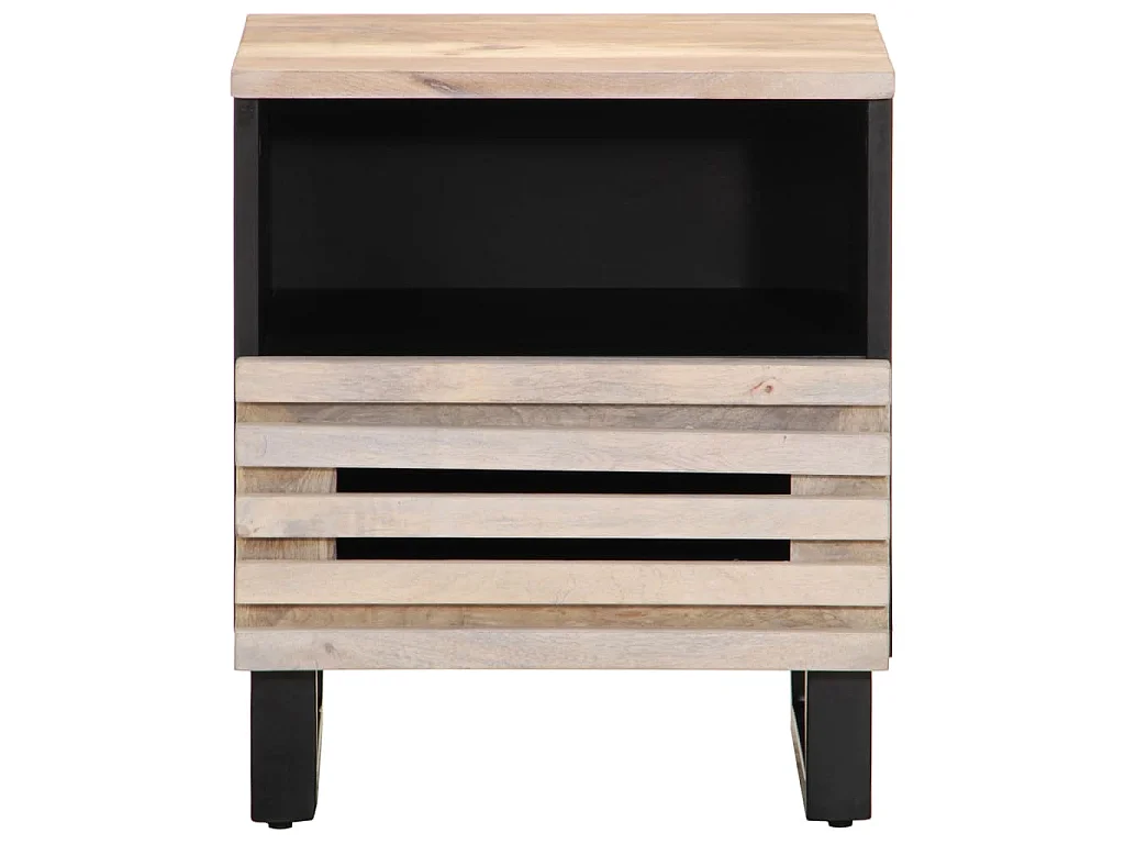 Nachttische 2 Stk. 40x34x46 cm Gebleichtes Massivholz Mango