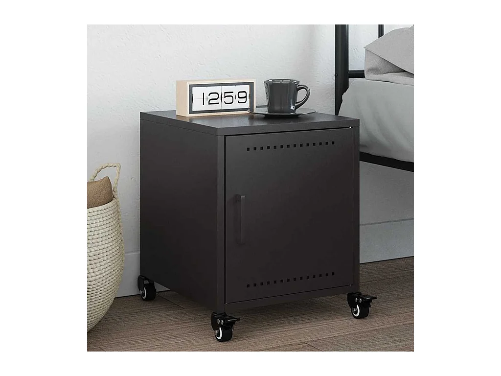 Table de chevet noir 36x39x43,5 cm acier