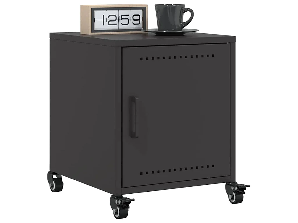 Table de chevet noir 36x39x43,5 cm acier