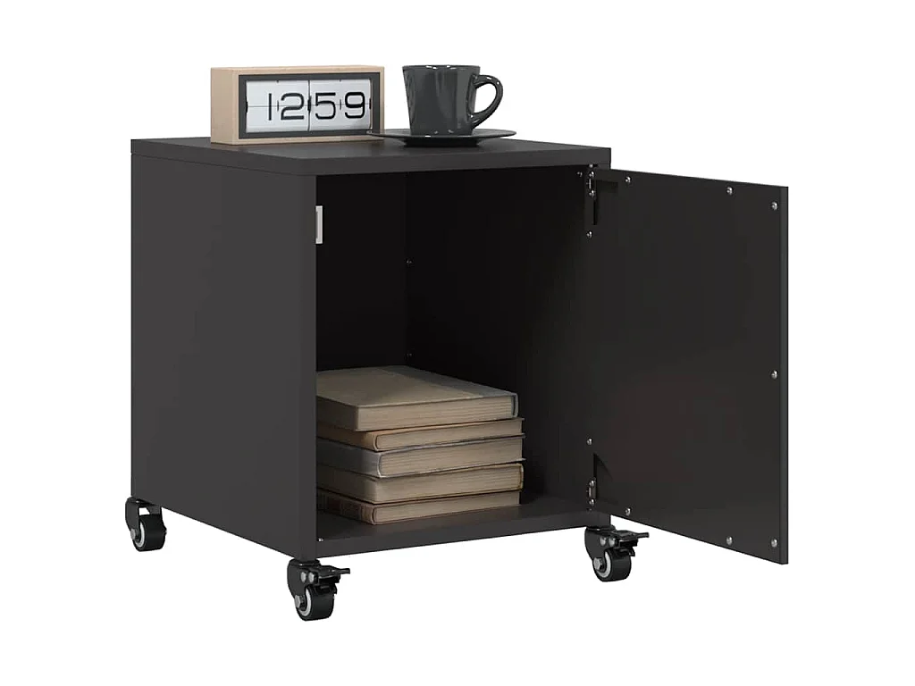 Table de chevet noir 36x39x43,5 cm acier