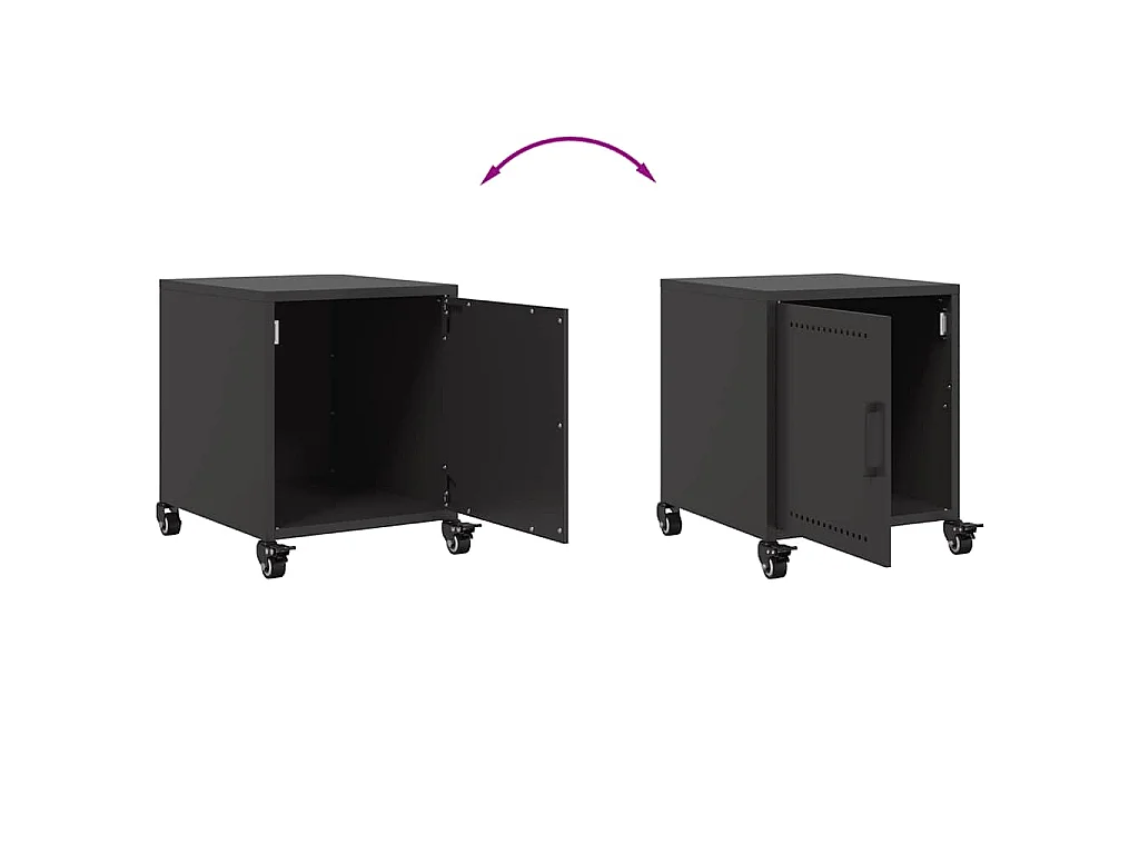 Table de chevet noir 36x39x43,5 cm acier