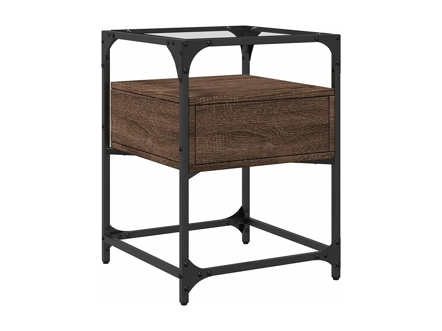 Nachtkastjes 2 st 40x40x55 cm bewerkt hout bruin eikenkleurig