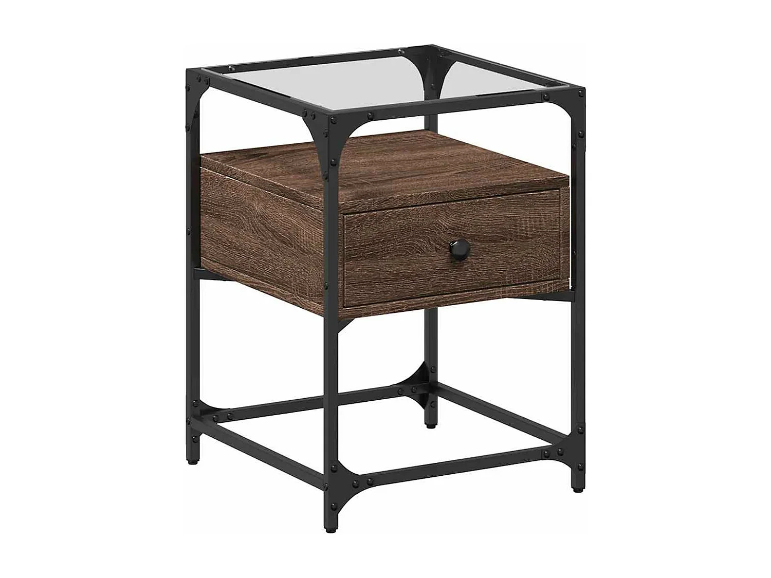 Nachttische 2 Stk. Braun Eichen-Optik 40x40x55 cm Holzwerkstoff