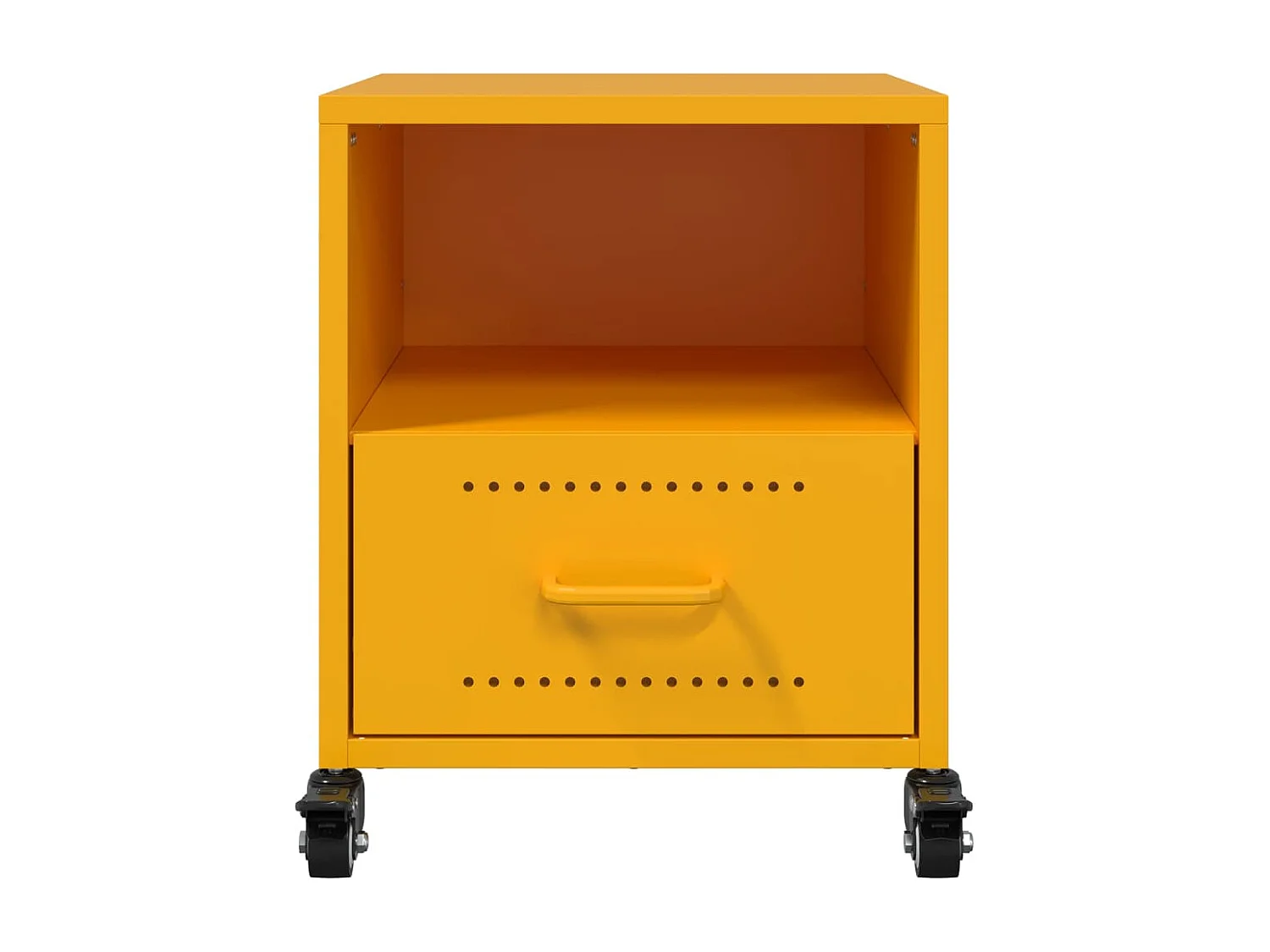 Table de chevet jaune moutarde 36x39x43,5 cm acier
