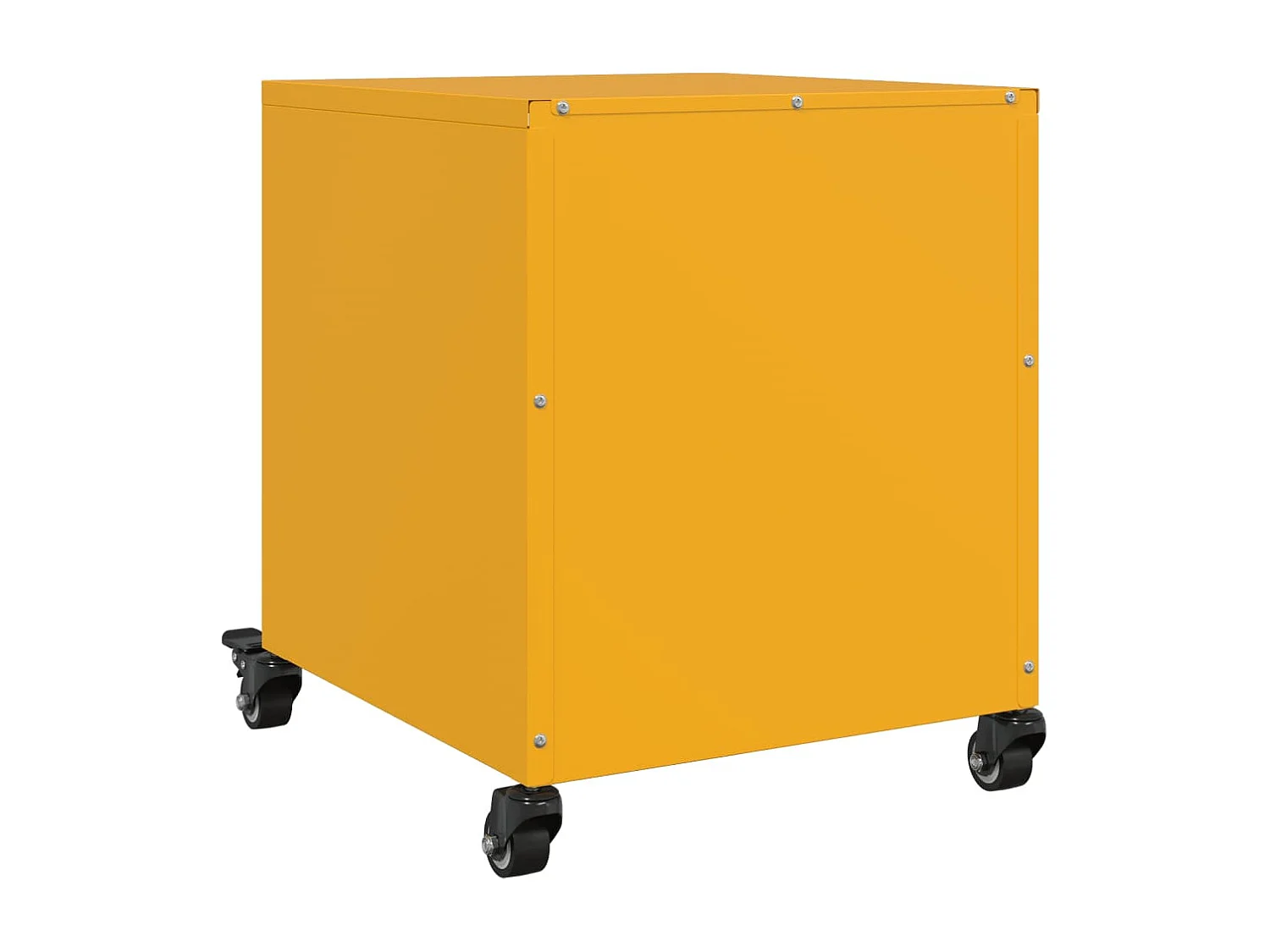 Table de chevet jaune moutarde 36x39x43,5 cm acier