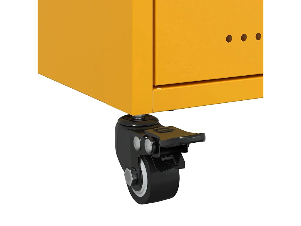 Table de chevet jaune moutarde 36x39x43,5 cm acier