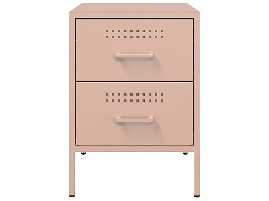 Nachtkastjes 2 st 36x39x50,5 cm staal roze