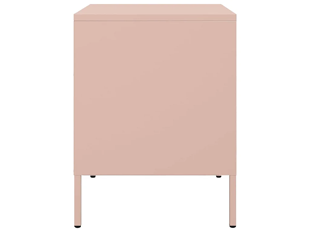 Nachtkastjes 2 st 36x39x50,5 cm staal roze