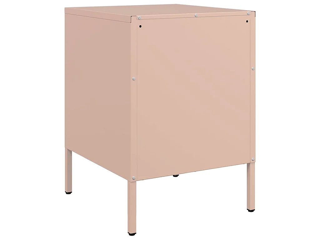 Nachtkastjes 2 st 36x39x50,5 cm staal roze