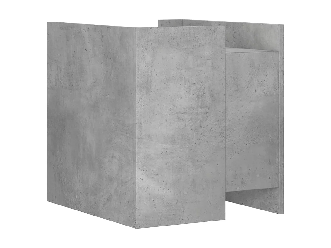 Table de chevet gris béton 45x50x50 cm bois d'ingénierie