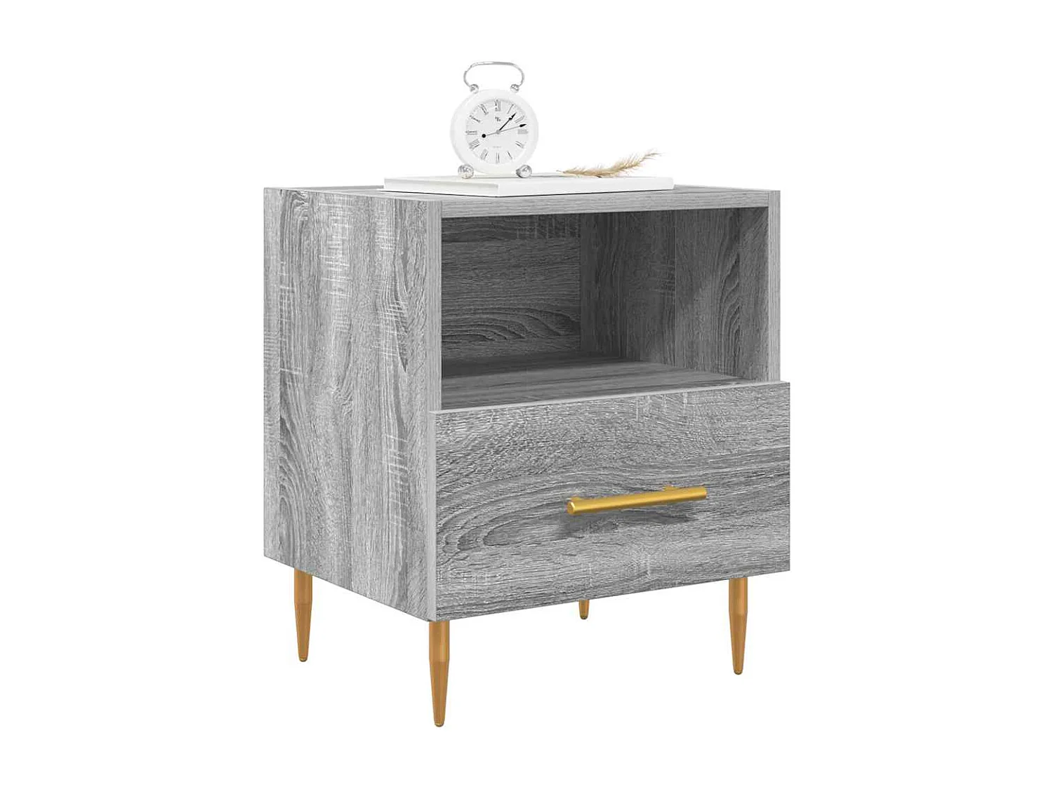 Nachtkastjes 2 st 40x35x47,5 cm bewerkt hout grijs sonoma eiken