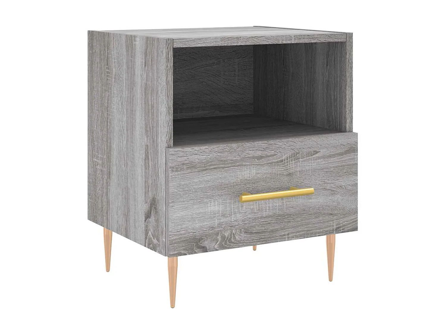Nachtkastjes 2 st 40x35x47,5 cm bewerkt hout grijs sonoma eiken