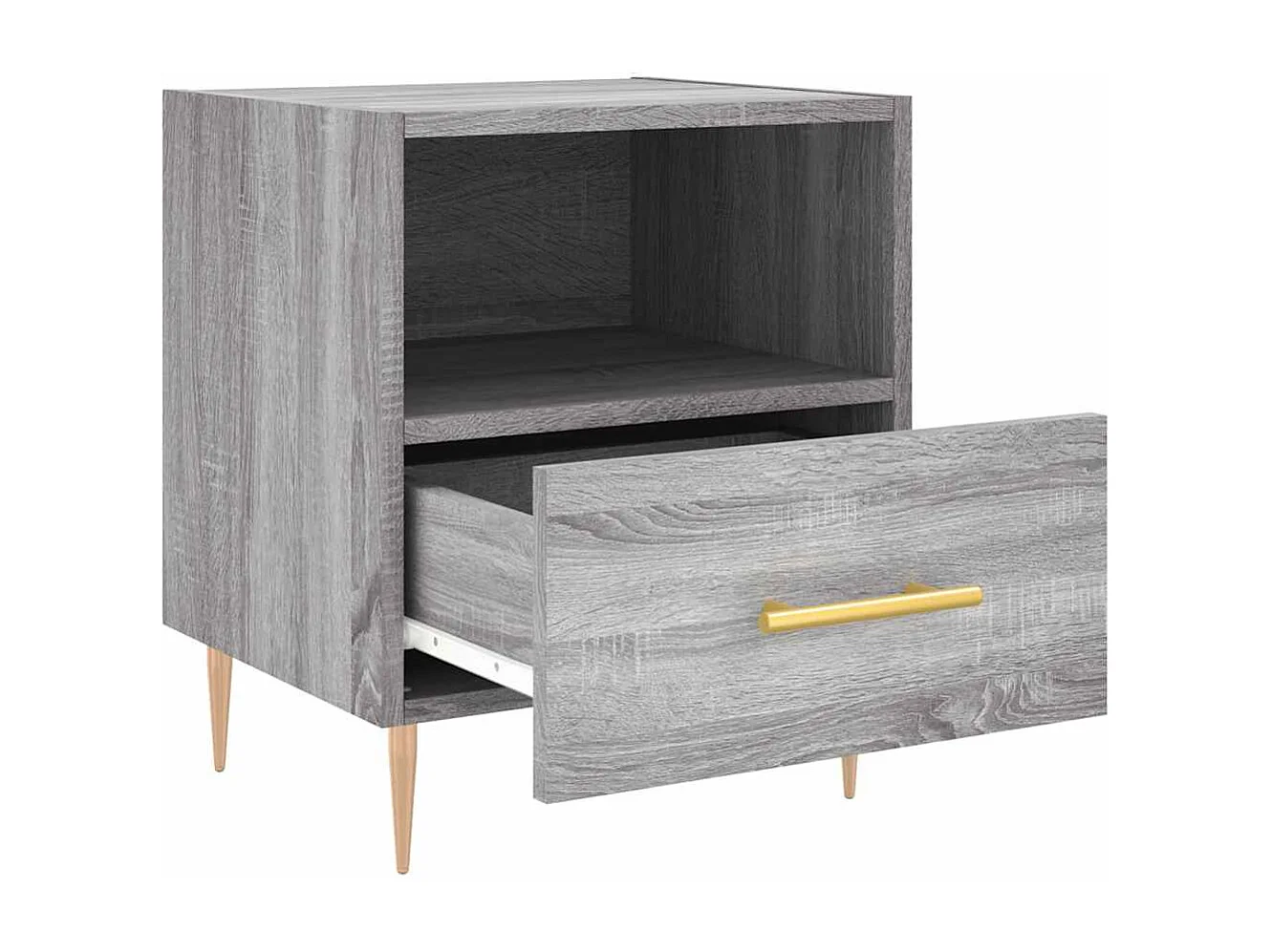 Nachtkastjes 2 st 40x35x47,5 cm bewerkt hout grijs sonoma eiken