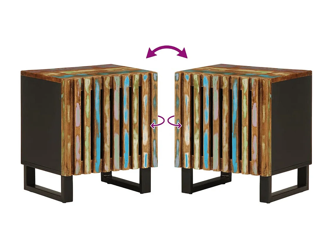 Nachttische 2 Stk. 40x34x46 cm Altholz Massiv