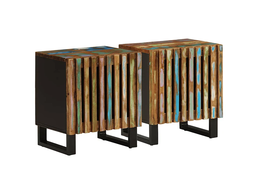 Nachtkastjes 2 st 40x34x46 cm massief gerecycled hout