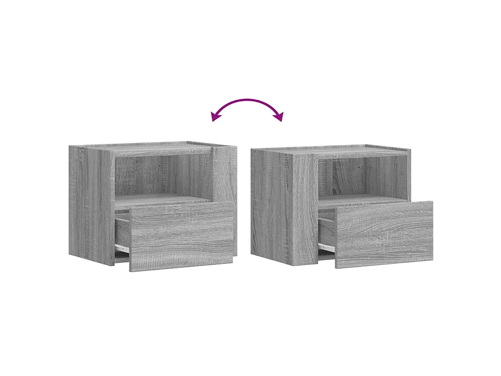 Wand-Nachttisch Grau Sonoma 45x30x35 cm