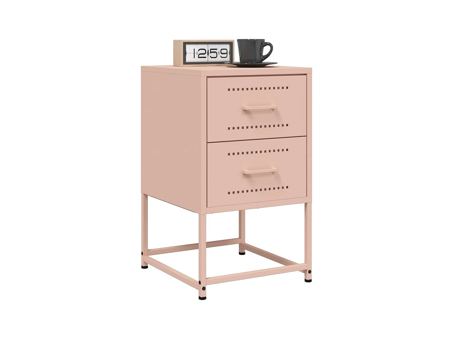 Tables de chevet 2 pcs rose 36x39x60,5 cm acier
