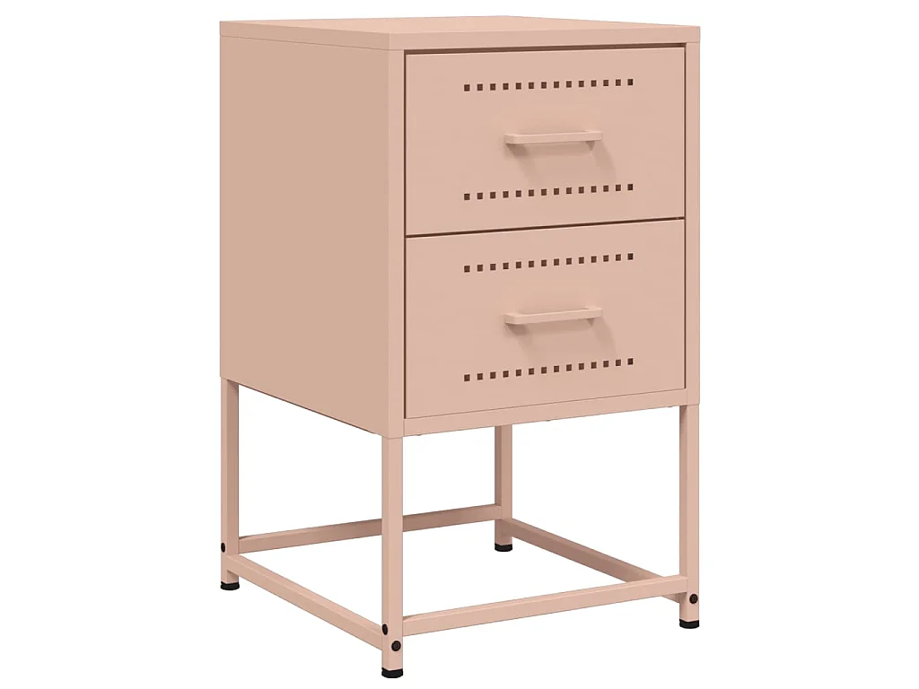 Tables de chevet 2 pcs rose 36x39x60,5 cm acier