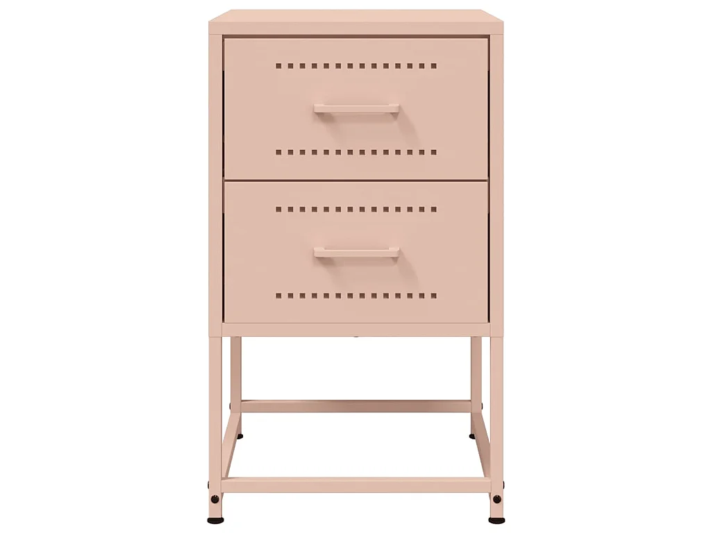 Tables de chevet 2 pcs rose 36x39x60,5 cm acier