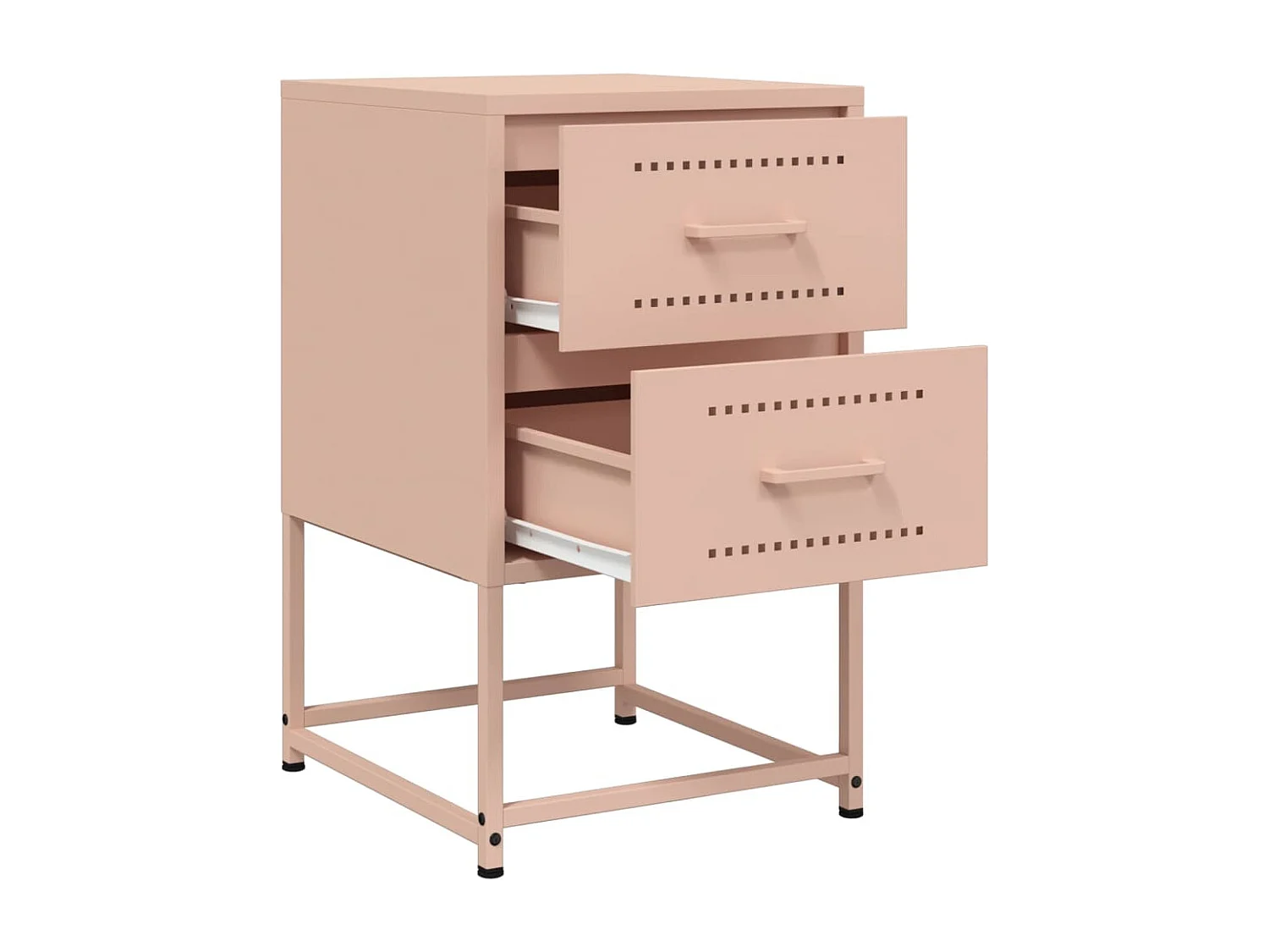 Tables de chevet 2 pcs rose 36x39x60,5 cm acier