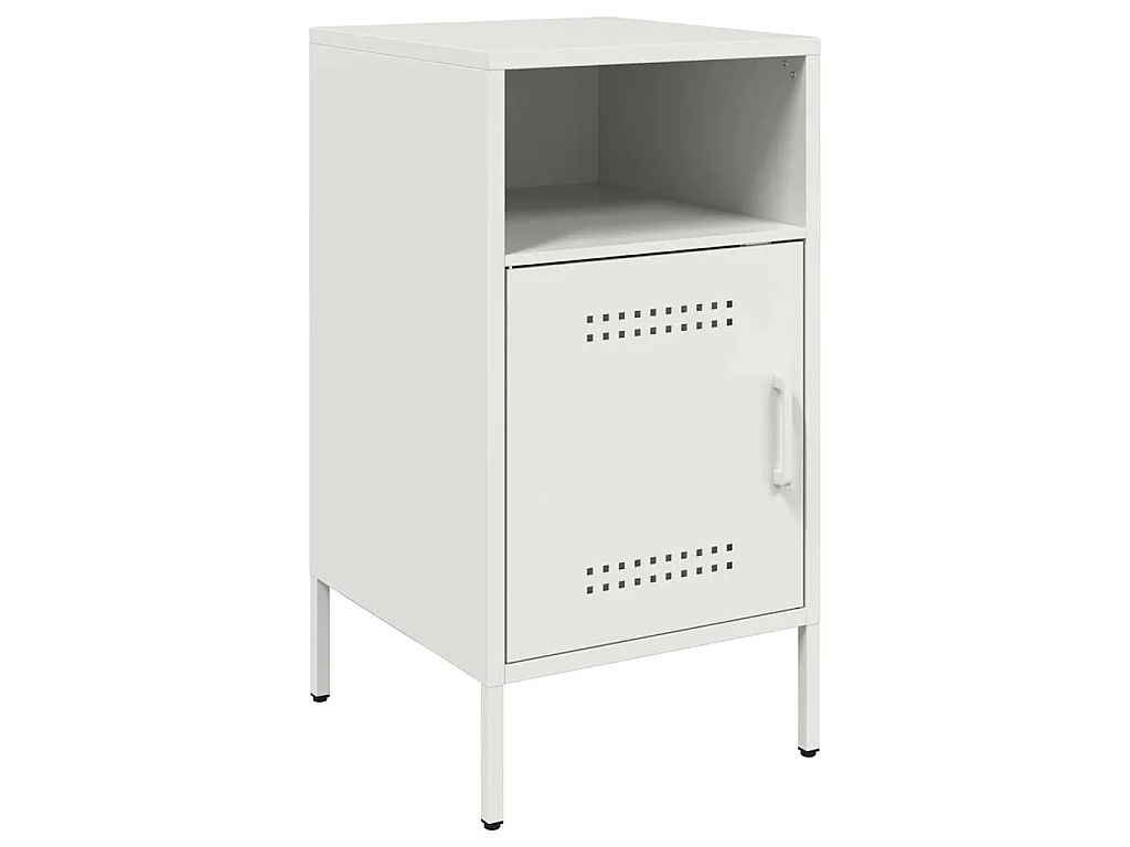 Tables de chevet 2 pcs blanc 36x39x68 cm acier