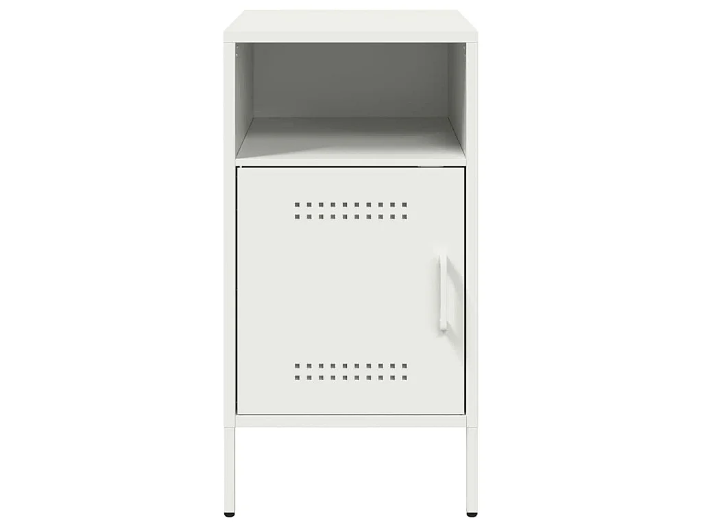 Tables de chevet 2 pcs blanc 36x39x68 cm acier