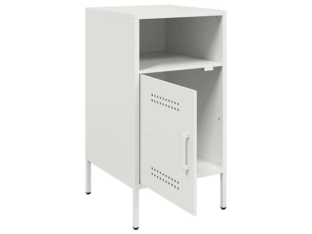 Tables de chevet 2 pcs blanc 36x39x68 cm acier