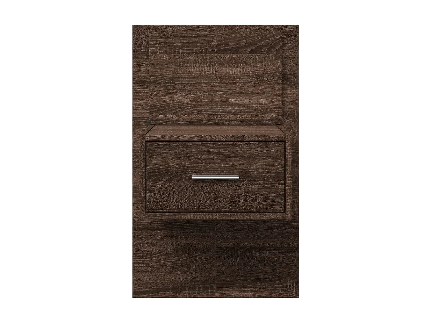 Table de chevet murale avec lumières LED chêne marron