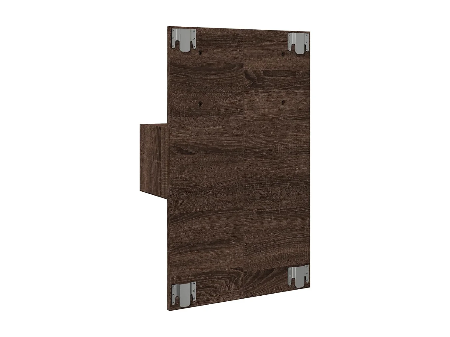 Table de chevet murale avec lumières LED chêne marron