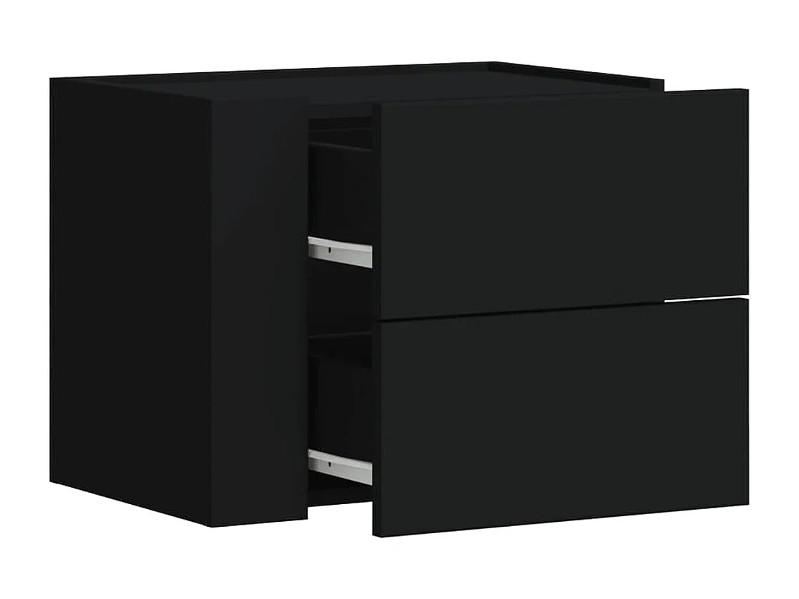 Mesita de noche de pared negra 45x30x35 cm