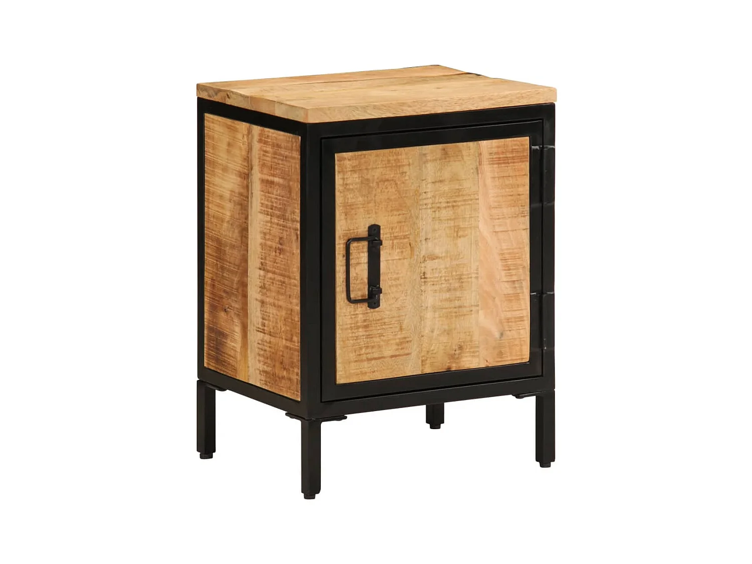 Mesita de noche de madera maciza de mango rugosa 40x30x52,5 cm
