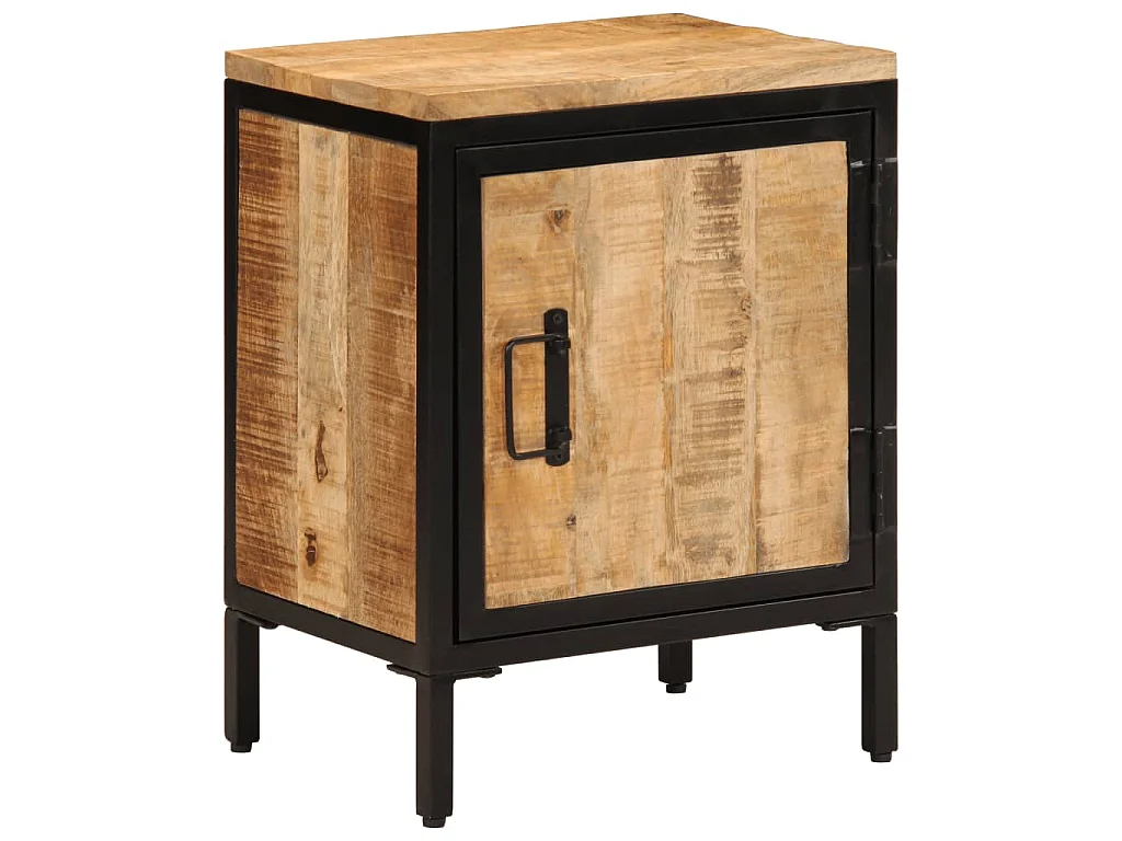 Nachttisch 40x30x52,5 cm Raues Massivholz Mango
