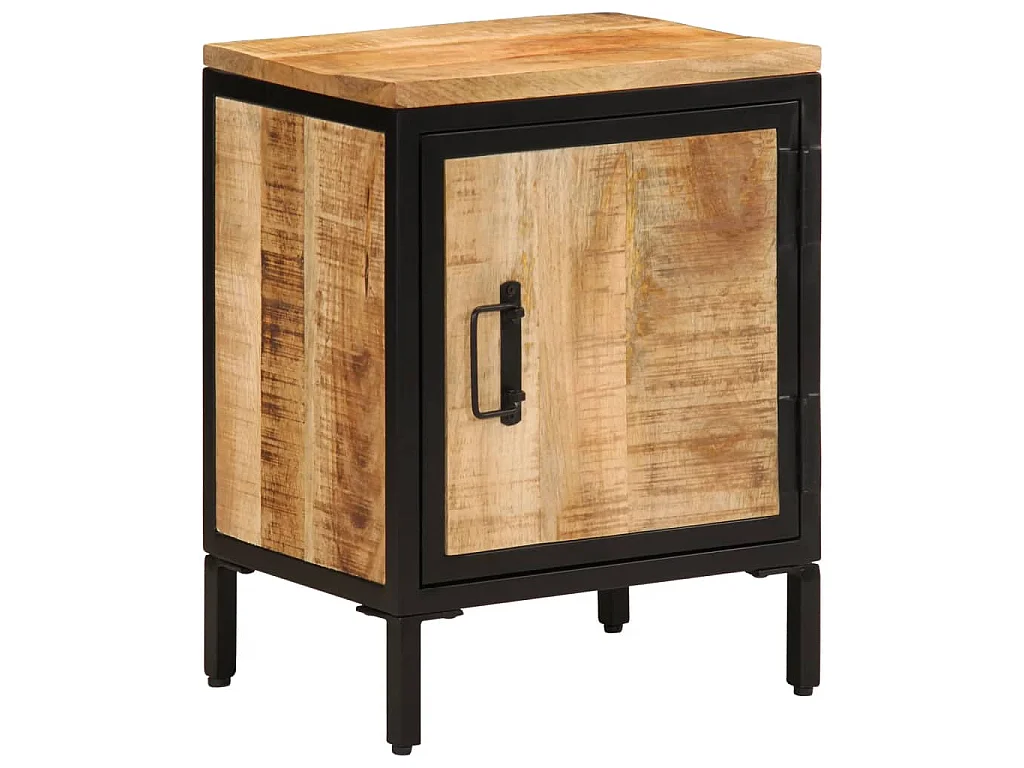 Nachttisch 40x30x52,5 cm Raues Massivholz Mango