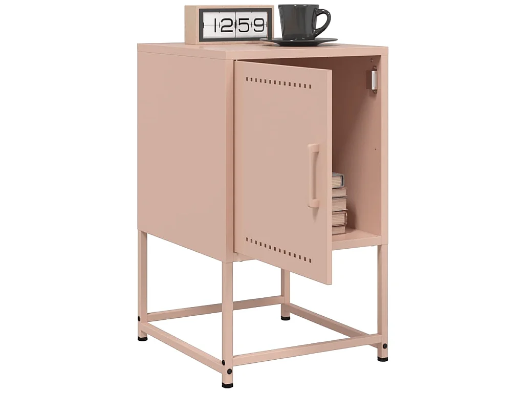 Comodini 2 pz Rosa 36x39x60,5 cm in Acciaio