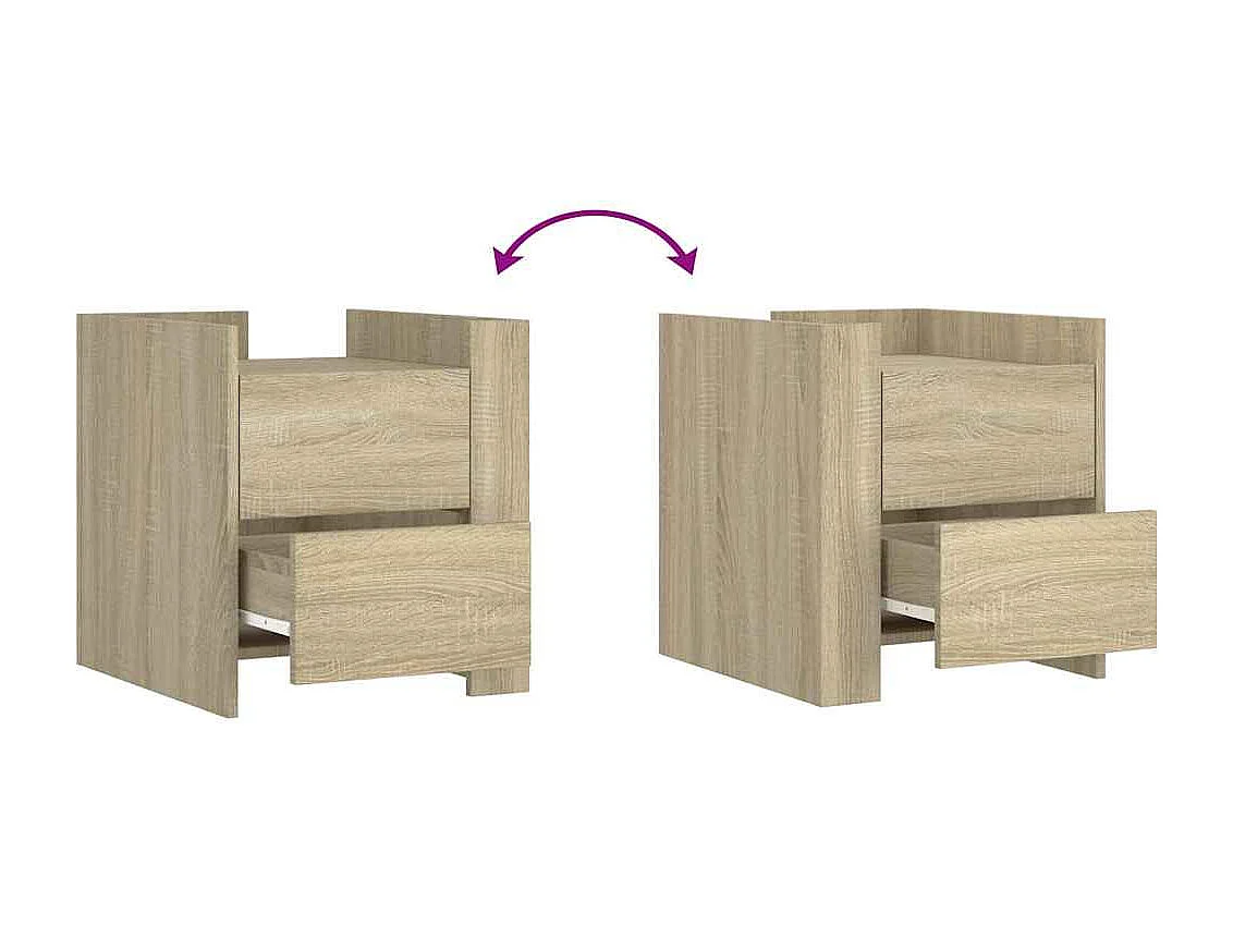 Table de chevet chêne sonoma 45x50x50 cm bois d’ingénierie