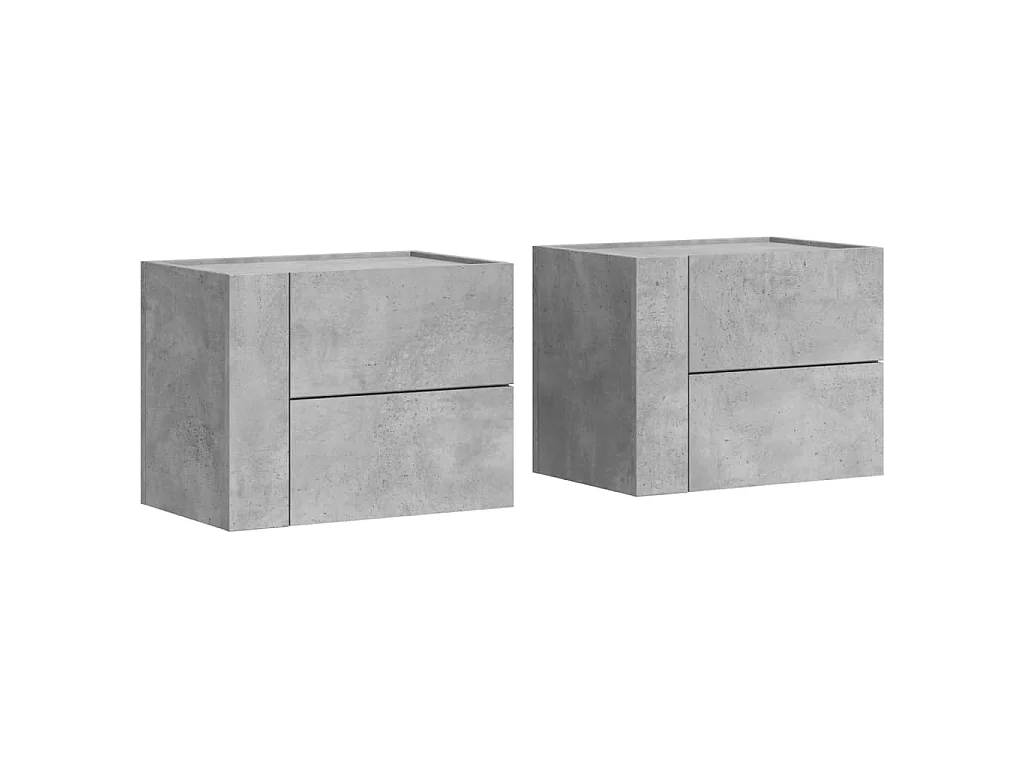 Nachtkastjes 2 st wandgemonteerd 45x30x35 cm betongrijs