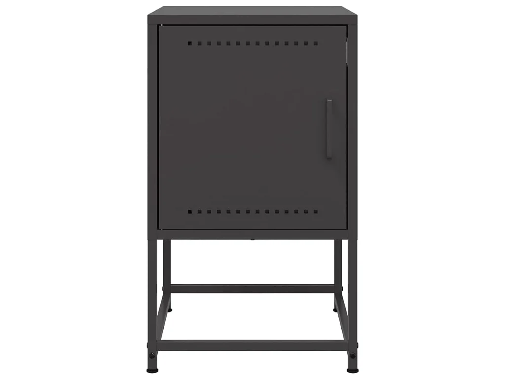 Nachttisch Schwarz 36x39x60,5 cm Stahl