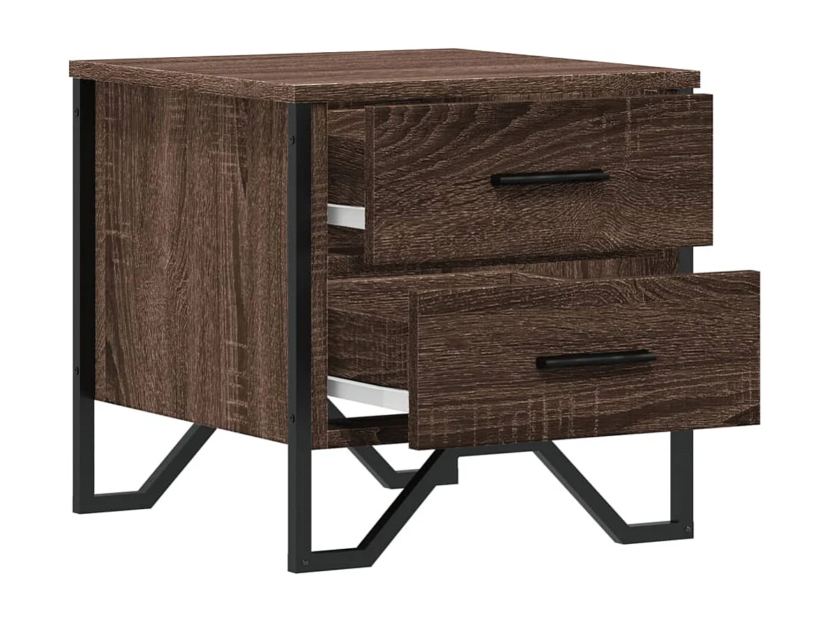 Nachtkastjes 2 st 40x41x40 cm bewerkt hout bruin eikenkleurig
