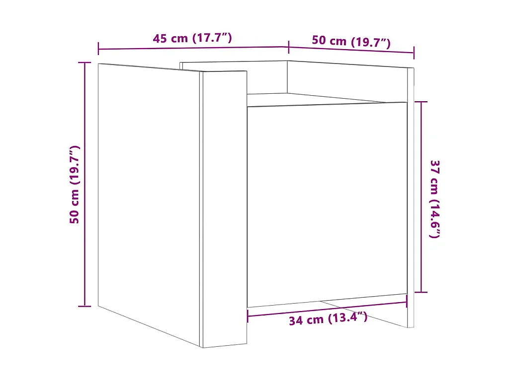 Nachttisch Braun Eichen-Optik 45x50x50 cm Holzwerkstoff