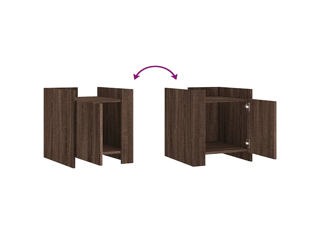 Nachttisch Braun Eichen-Optik 45x50x50 cm Holzwerkstoff