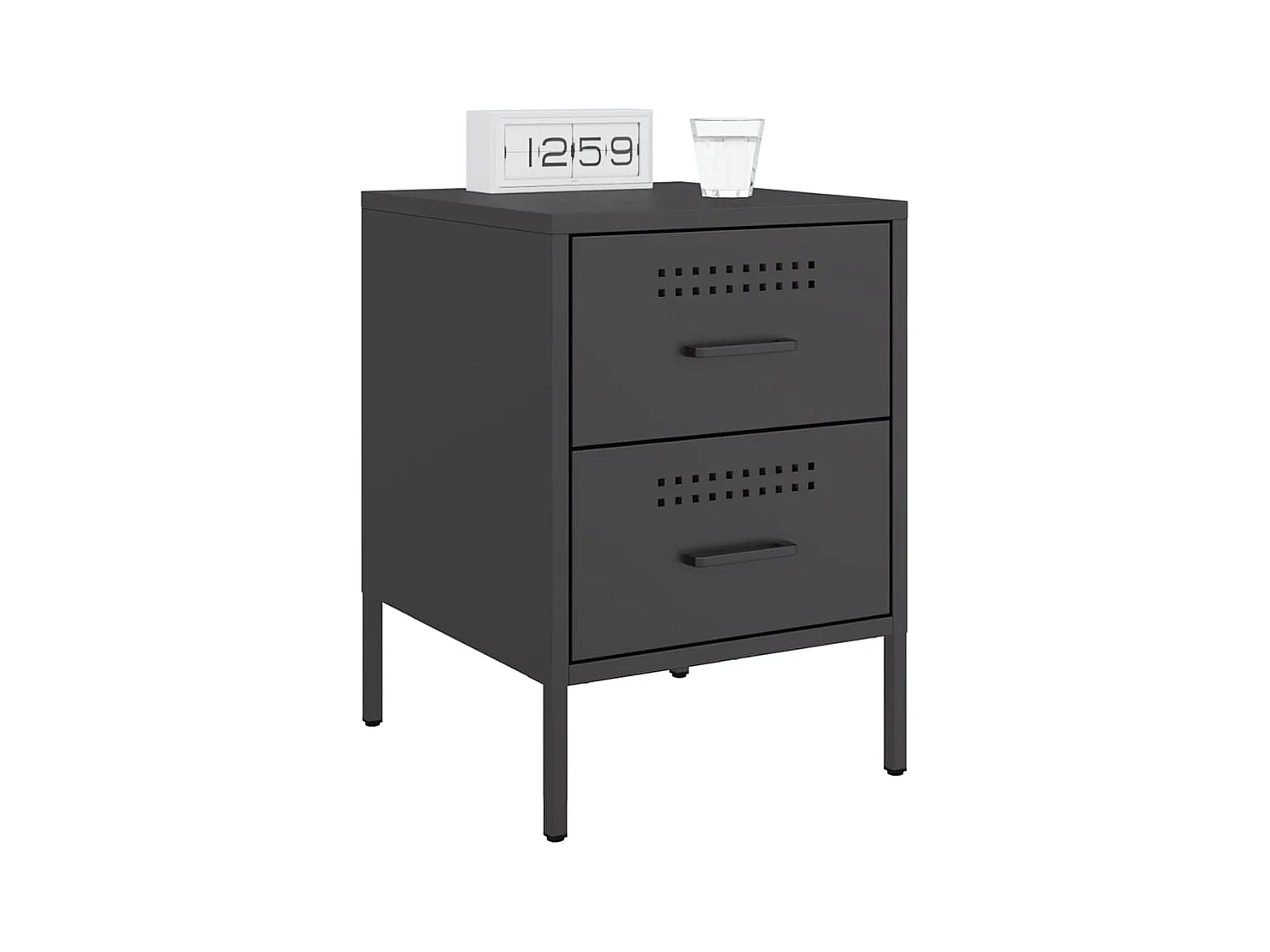 Table de chevet noir 36x39x50,5 cm acier