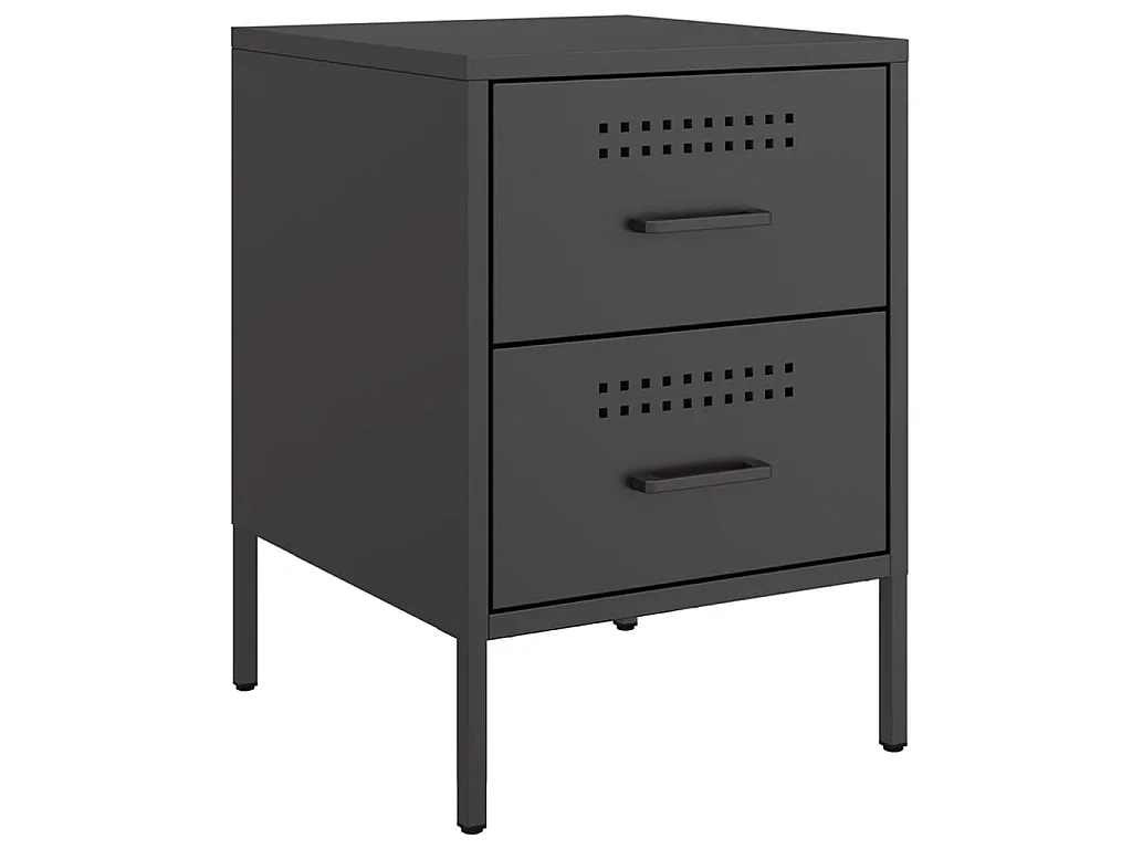 Table de chevet noir 36x39x50,5 cm acier