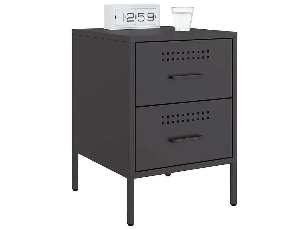 Table de chevet noir 36x39x50,5 cm acier